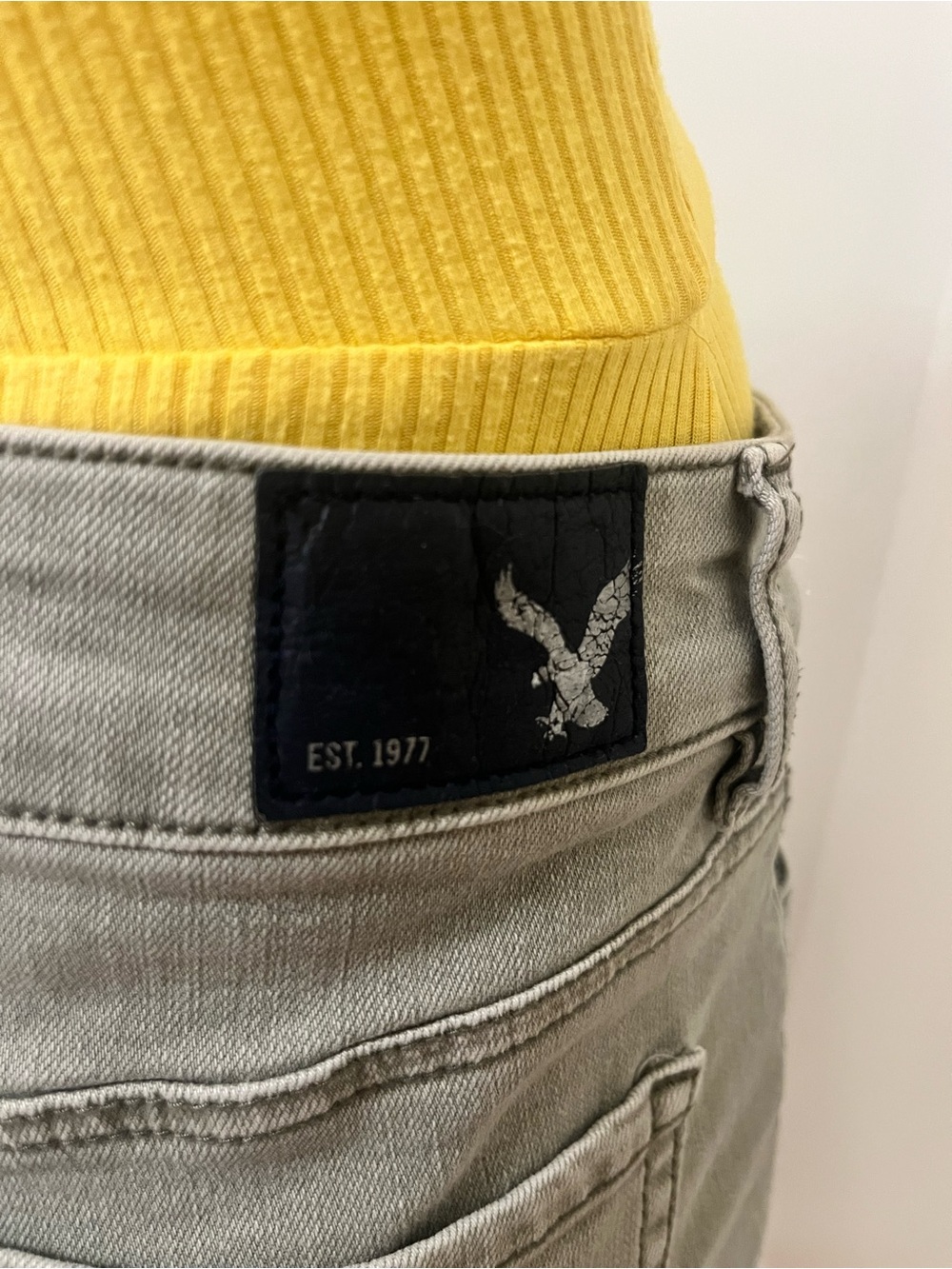 American Eagle Outfitters Rolled Hem Denim Shorts - Sage - Picture 3 of 5